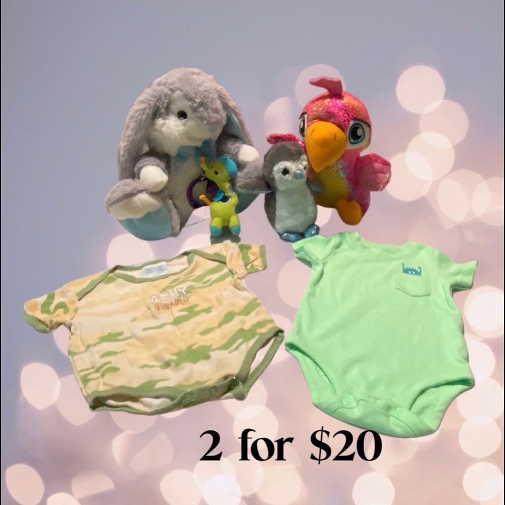 Green and Camo little boys gently used onesies!!